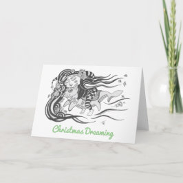 Cartão De Festividades Garota do Circo de Sonho de Natal
