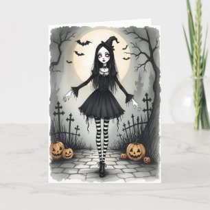 Cartão De Festividades Garota do Halloween