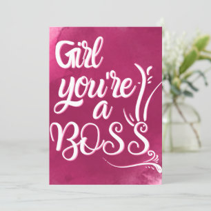 Cartão De Festividades garota você é uma chefe -citação de lady boss