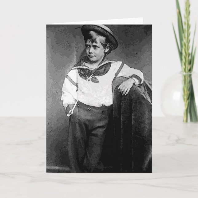 Cartão De Festividades Garoto Vitoriano (Frente)