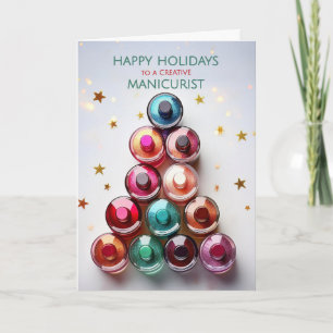 Cartão De Festividades Garrafa de Esmalte de Unha de Natal para Manicure