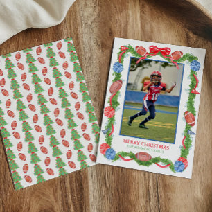 Cartão De Festividades Garrafa de Futebol de Natal em Aquarela Foto