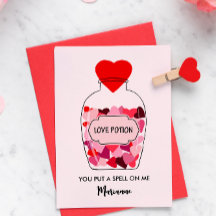 Garrafa de Poção do Amor de Corações Personalizada