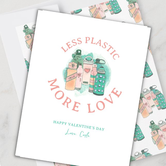 Cartão De Festividades Garrafas de água Namorados respeitador do ambiente (Criador carregado)