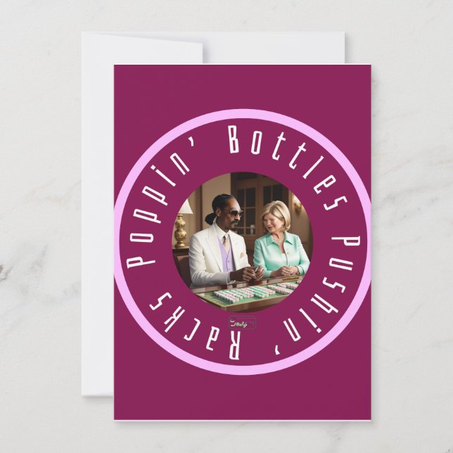 Cartão De Festividades Garrafas de pino e Racks de pata Mahj Martha e Sno (Frente)