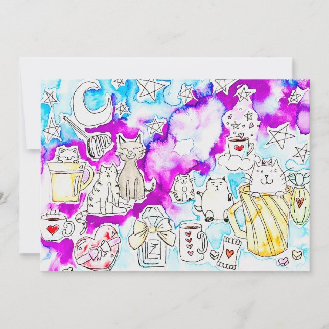 Cartão De Festividades Gata do Dia dos Namorados (Frente)