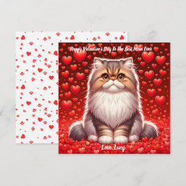 Cartão De Festividades Gata Persa Valentine Purr