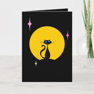 Cartão De Festividades Gatinha da Lua