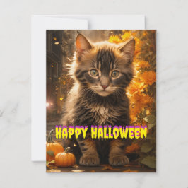 Cartão De Festividades Gatinho de Dia das Bruxas de Big City