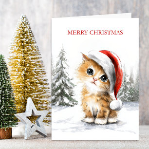 Cartão De Festividades Gatinho de Natal