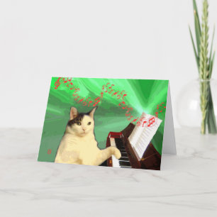 Cartão De Festividades gatinho de piano