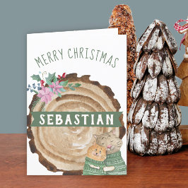 Cartão De Festividades Gatinho Gato Gato Russo Feliz Natal