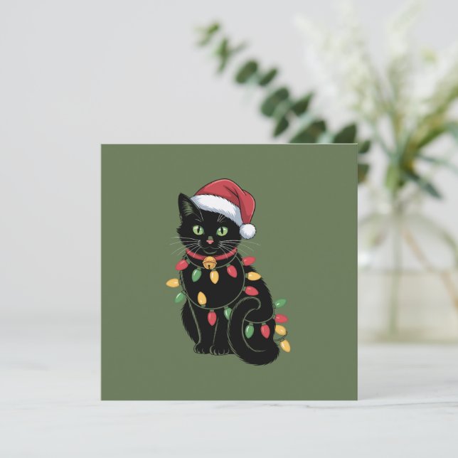 Cartão De Festividades Gatinho Gato-Presente Gato-Presente Gatinho Gato-d (Em pé/Frente)