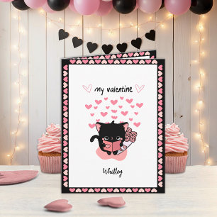 Cartão De Festividades Gatinho Kawaii Dia dos Namorados Crianças Fofas