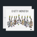 Cartão De Festividades Gatinho Menorah para gatos Hanukkah<br><div class="desc">Feliz Feriados! Um cartão de Hanukkah para amantes de gatos! 9 gatinhos bonitos estão enredados em luzes de Natal e formam uma menorah. Celebrar a Estação das Luzes com este cartão interconfessional de feriado divertido. Design original por S. Fernleaf Designs.</div>