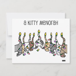 Cartão De Festividades Gatinho Menorah para gatos Hanukkah