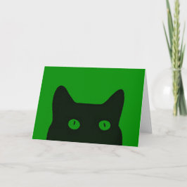 Cartão De Festividades Gatinho Verde do Gato de Natal Perfeito das Festas