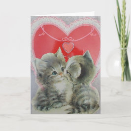 Cartão De Festividades Gatinhos Adoráveis com Dia de os namorados de Cora