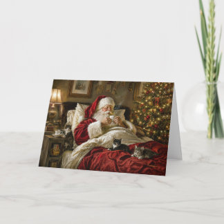 Cartão De Festividades Gatinhos de Natal junto à Árvore
