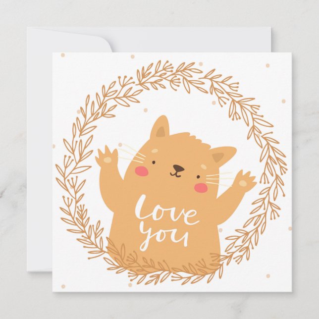 Cartão De Festividades Gato (Frente)