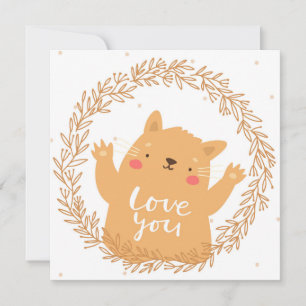 Cartão De Festividades Gato