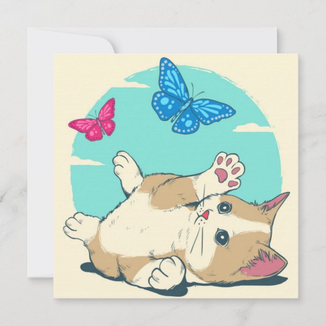 Cartão De Festividades Gato (Frente)