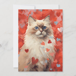 Cartão De Festividades Gato Birmanês Dia dos Namorados