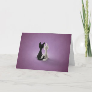 Cartão De Festividades Gato Branco de Gato Preto (Cor 4)