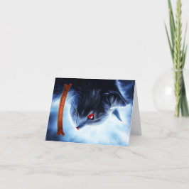 Cartão De Festividades Gato com Olhos Vermelhos