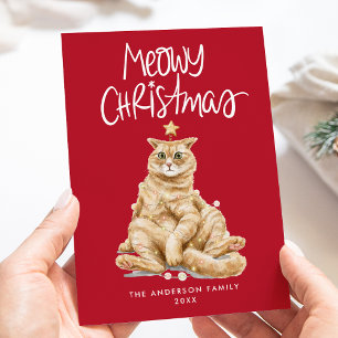 Cartão De Festividades Gato De Cana-De-Água Cuta Não Foto De Natal