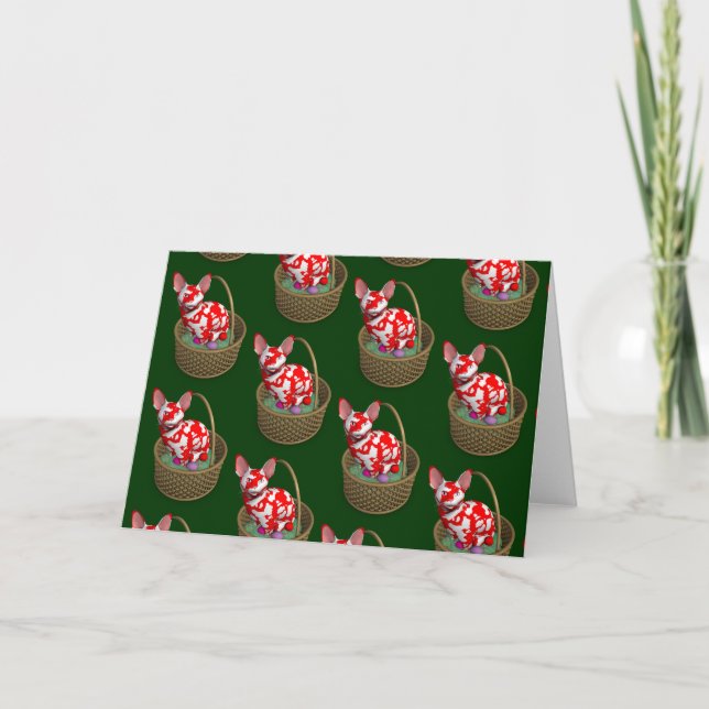 Cartão De Festividades Gato de coelho da Páscoa (Frente)