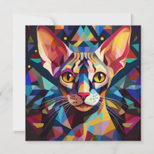 Cartão De Festividades Gato de Cubismo AI