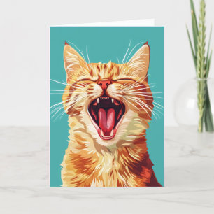 Cartão De Festividades Gato de Laranja Funny Retro