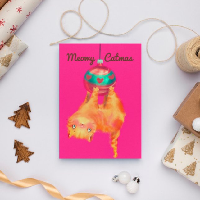Cartão De Festividades Gato de Natal (Criador carregado)