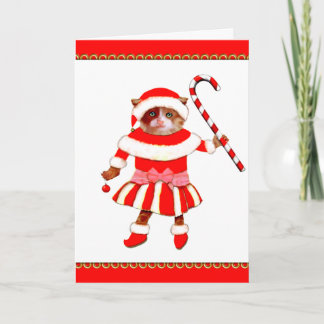 Cartão De Festividades Gato de Natal