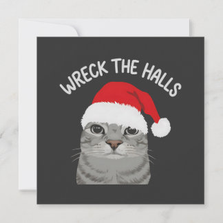 Cartão De Festividades Gato de Natal Destrói os Corredores 