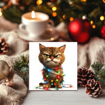 Gato de Natal Mal-Humorado Determinado