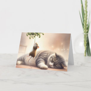 Cartão De Festividades Gato de Rato sob o Mistério