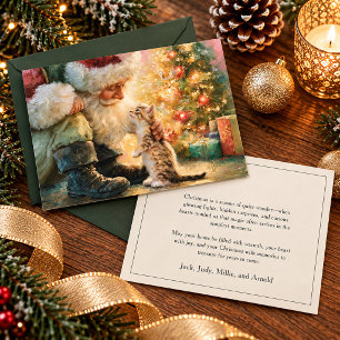 Cartão De Festividades Gato do Papai Noel Natal 