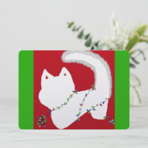 Gato fofo com luzes de Natal
