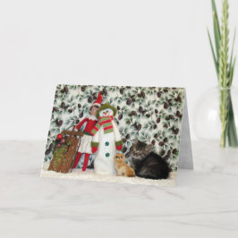 Cartão De Festividades Gato, Gatinho, Natal, Resgate, Foto