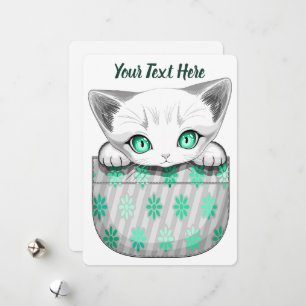 Cartão De Festividades Gato, Gato, Gato e Playaking de uma Bolsa