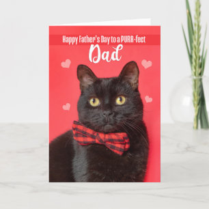 Cartão De Festividades Gato gordo de Pai feliz no Arco com humor empinado