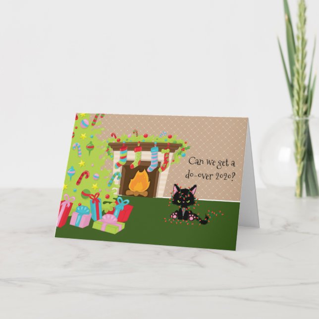 Cartão De Festividades Gato Grumpy De Natal Mais De 2020 (Frente)