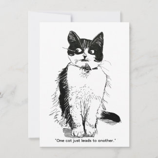 Cartão De Festividades Gato Grungy - Um Gato Leva a Outro