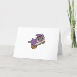 Cartão De Festividades Gato Halloween Bruxas Crianças de Bruxas