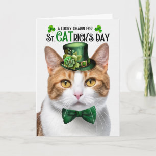 Cartão De Festividades Gato Laranja Tabby Charme da Sorte do Dia de São P