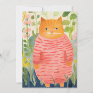 Cartão De Festividades Gato Louco e Bonito