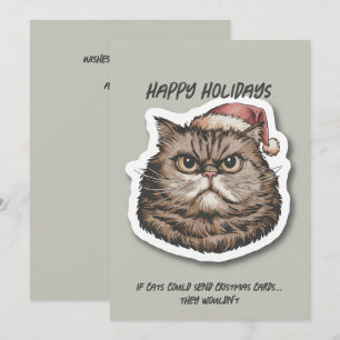 Cartão De Festividades Gato mal-humorado engraçado sarcástico Natal féria