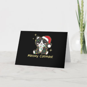 Cartão De Festividades Gato Natal Animais Fofos Gatos Meowy Catmas
